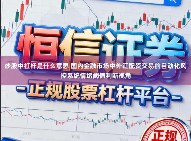 炒股中杠杆是什么意思 国内金融市场中外汇配资交易的自动化风控系统情绪阈值判断视角